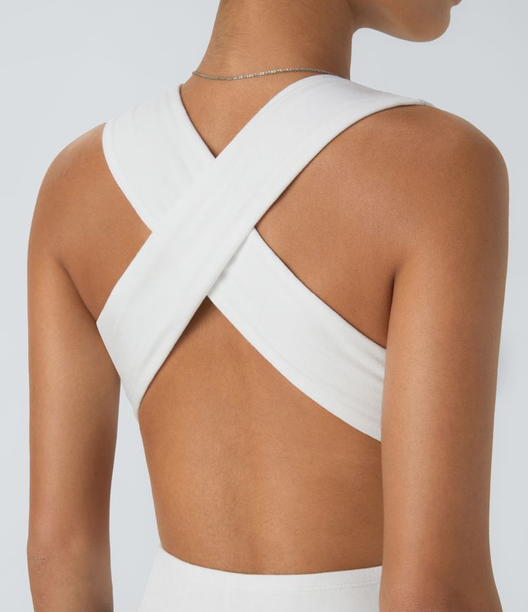 Body cruzado cuello V sin espalda