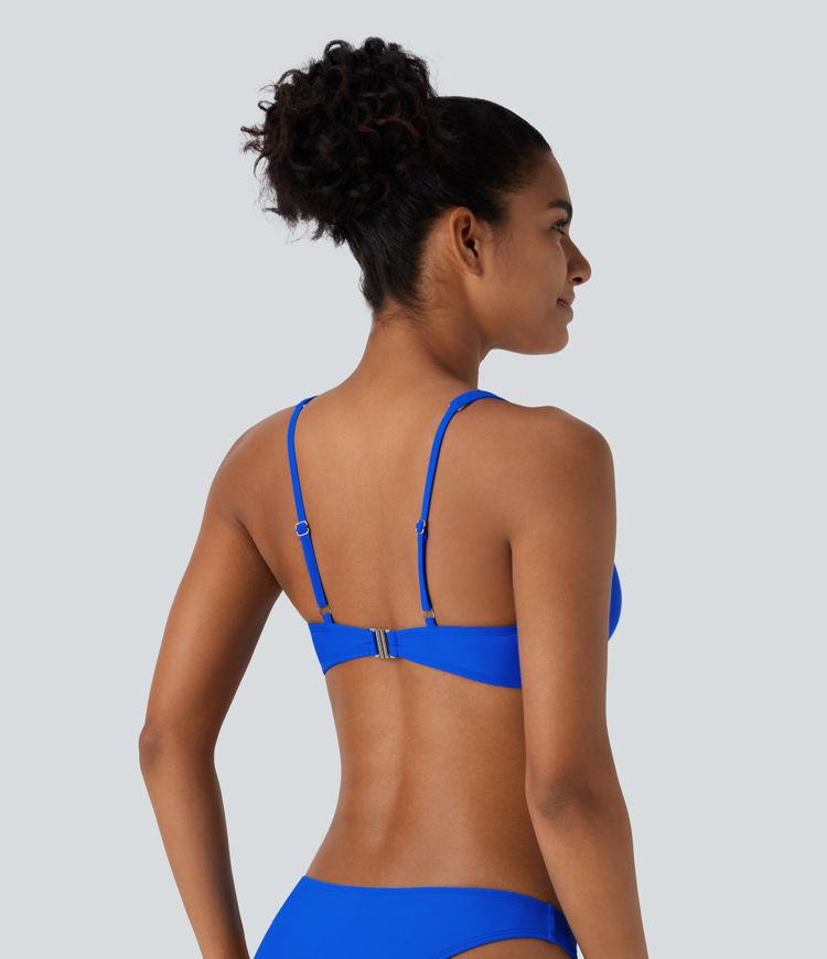 Deep V Neck Bikini Top Swimsuit