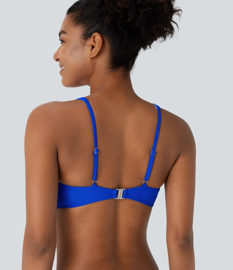 Deep V Neck Bikini Top Swimsuit