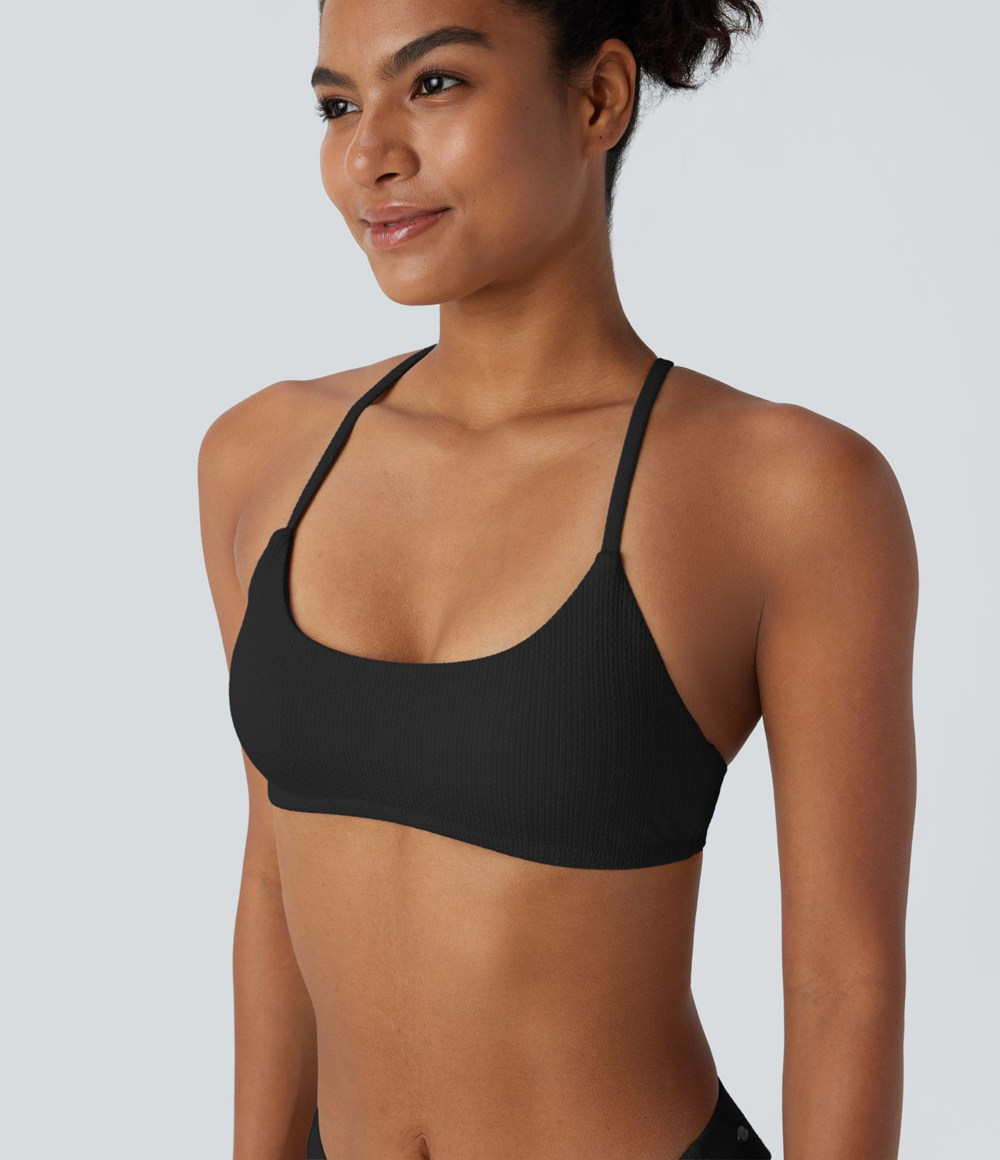 Traje baño bikini tirante ajustable sin espalda