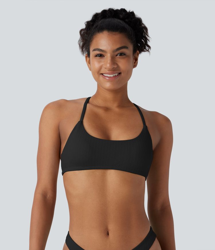 Backless Adjustable Strap Bikini Top Swimsuit