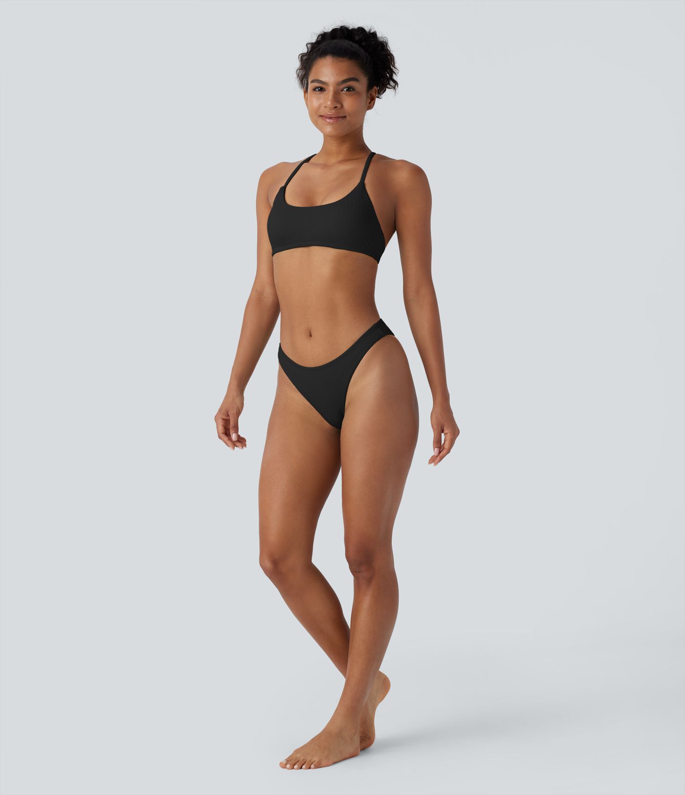 Traje baño bikini tirante ajustable sin espalda