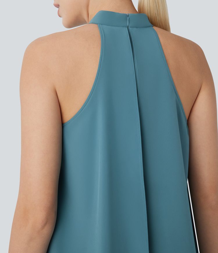 Breezeful™ Halter Flowy Hem Pocket Wide Leg Quick Dry Work Jumpsuit