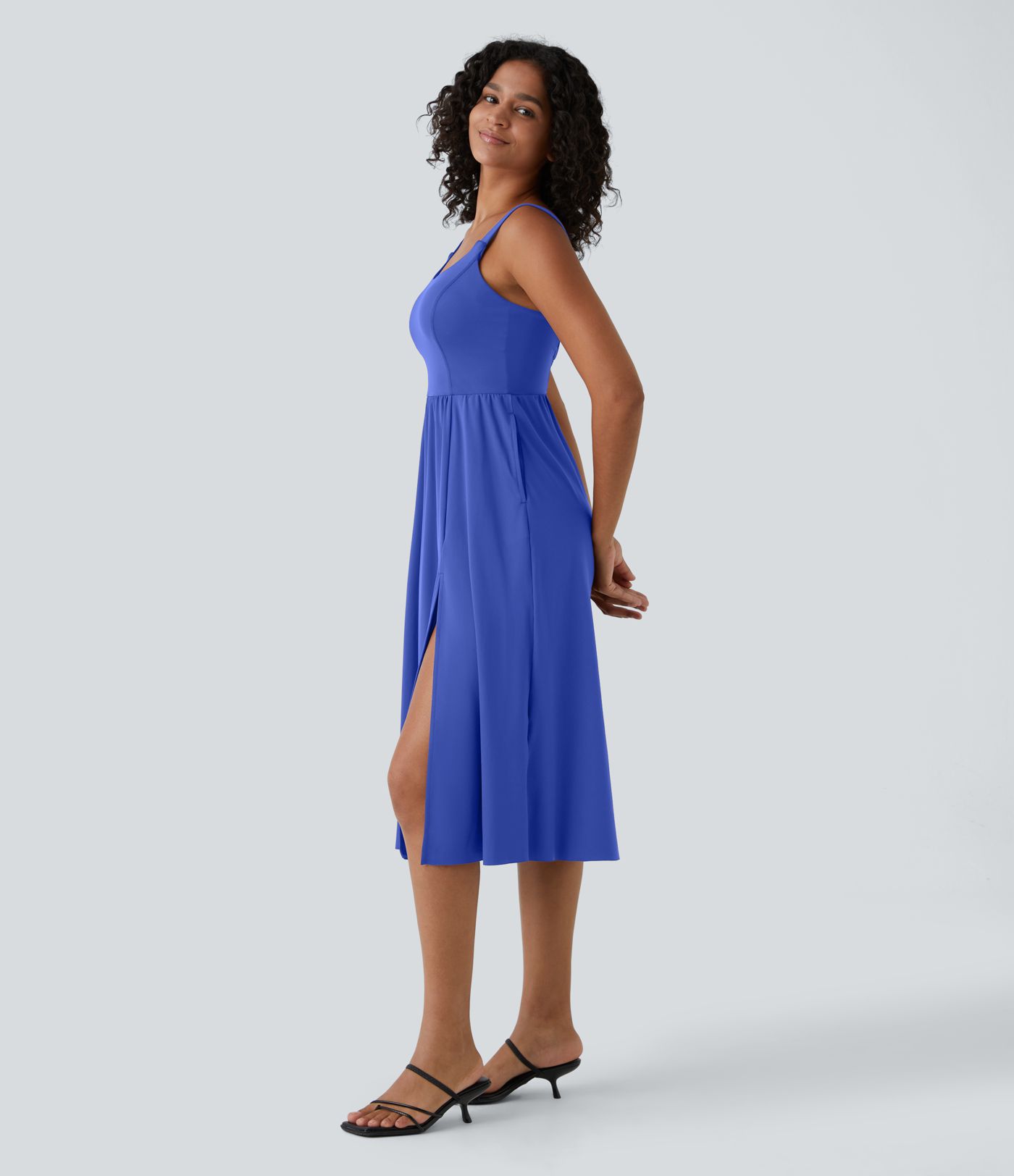 Padded Midi Casual Dress A-C Cups