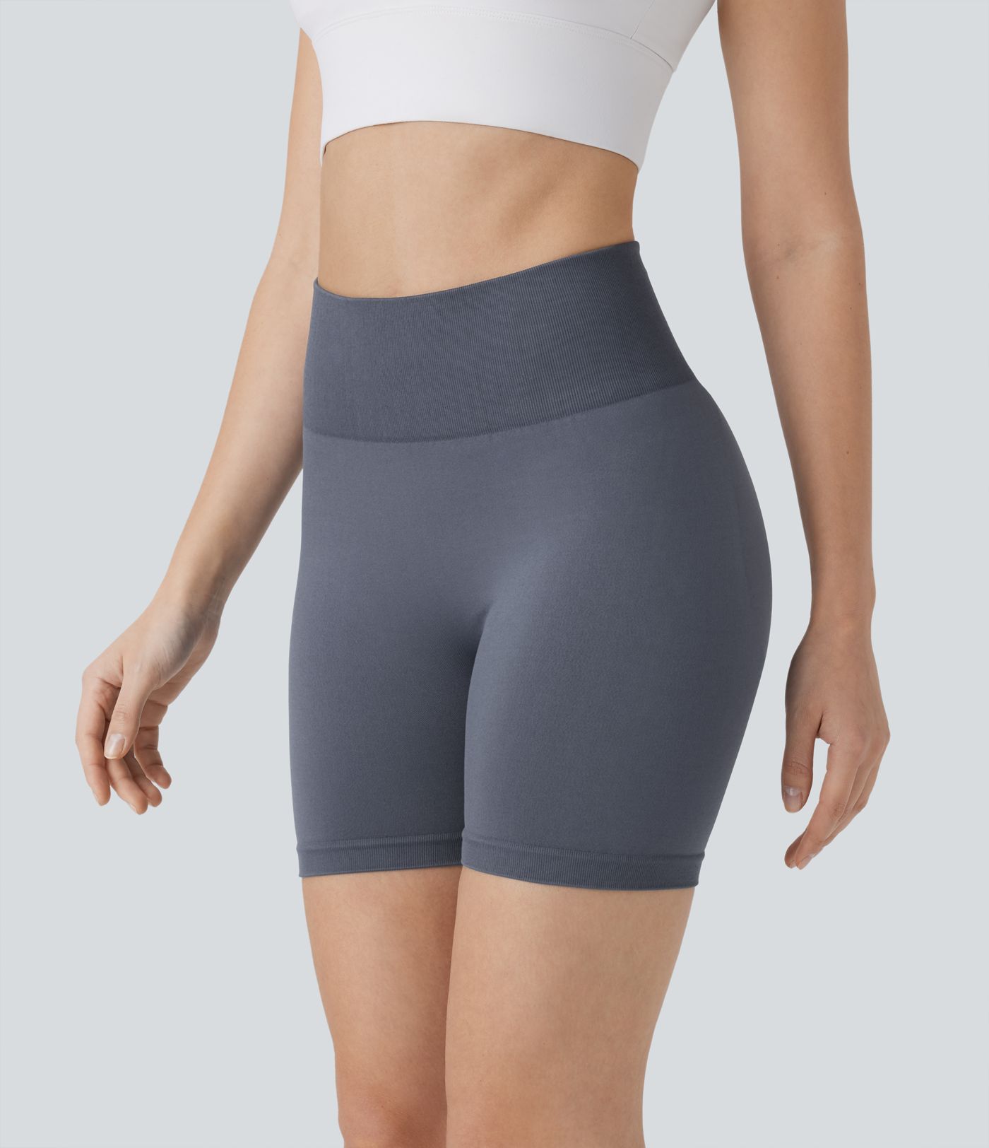 OneForm Seamless Flow High Waisted Scrunch Yoga Biker Shorts 5''