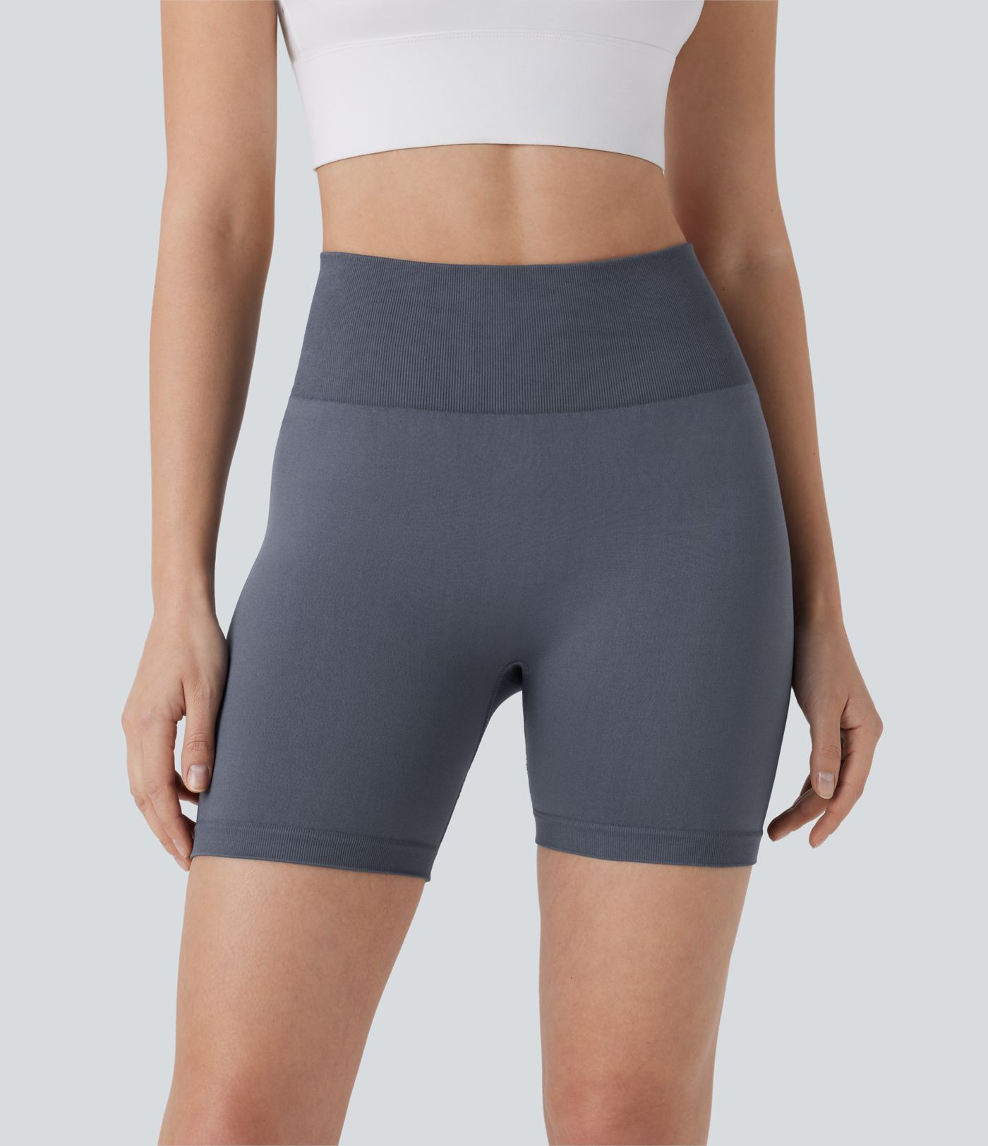 OneForm Seamless Flow High Waisted Scrunch Yoga Biker Shorts 5''