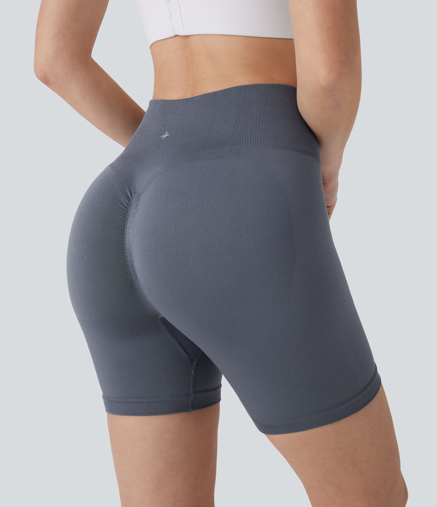 OneForm Seamless Flow High Waisted Scrunch Yoga Biker Shorts 5''