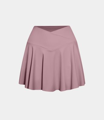 SoftlyZero™ Airy Comfy High Waisted Crossover 2-in-1 Pocket Flare Cool Touch Tennis Women Pleated Mini Skirt-UPF50+