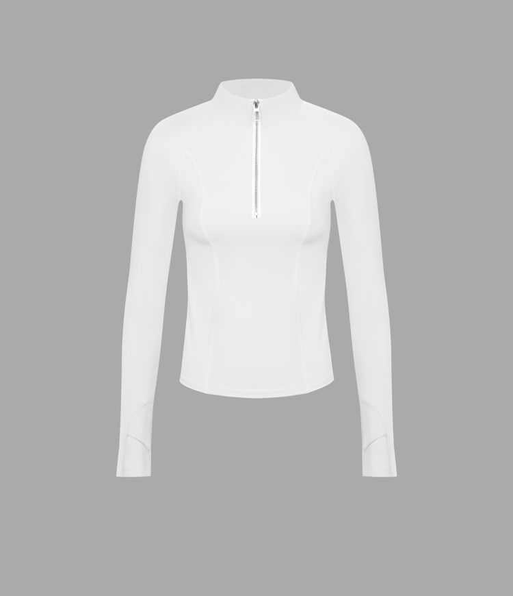 Softlyzero™ Plush Top deportivo yoga media cremallera agujeros para pulgares