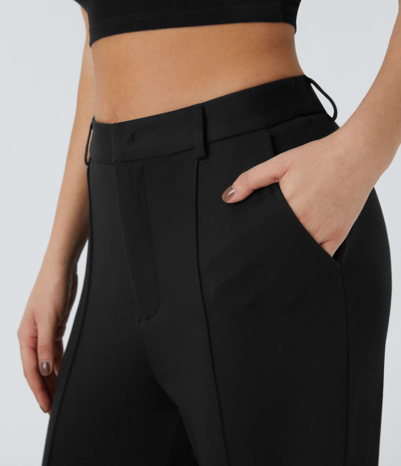 Pantalón Halara Flex™ traje oficina pierna recta bolsillo lateral tiro alto