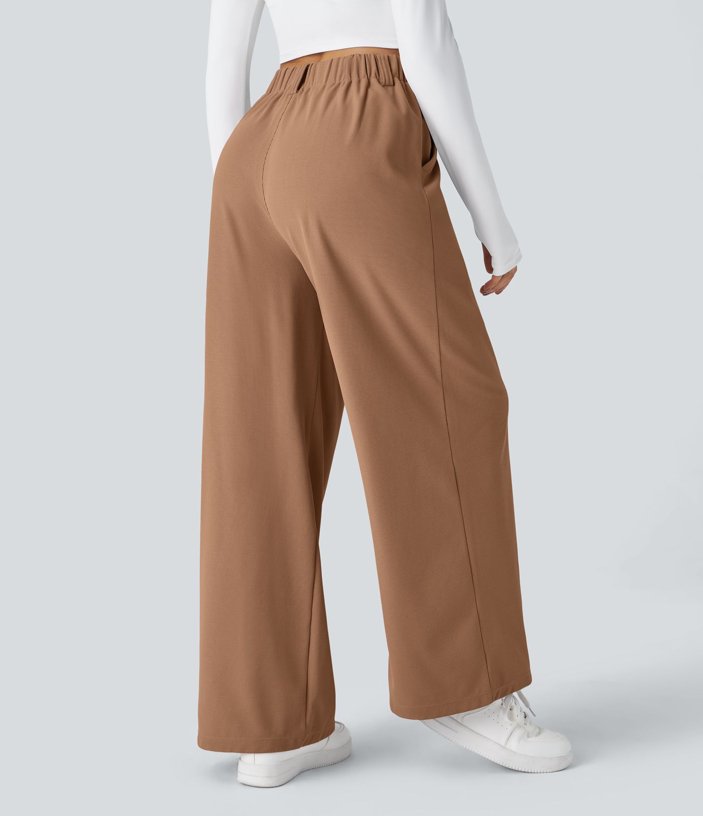 Halara Flex™ High Waisted wiht Pocket Wide Leg Waffle Women Suit Work Pants