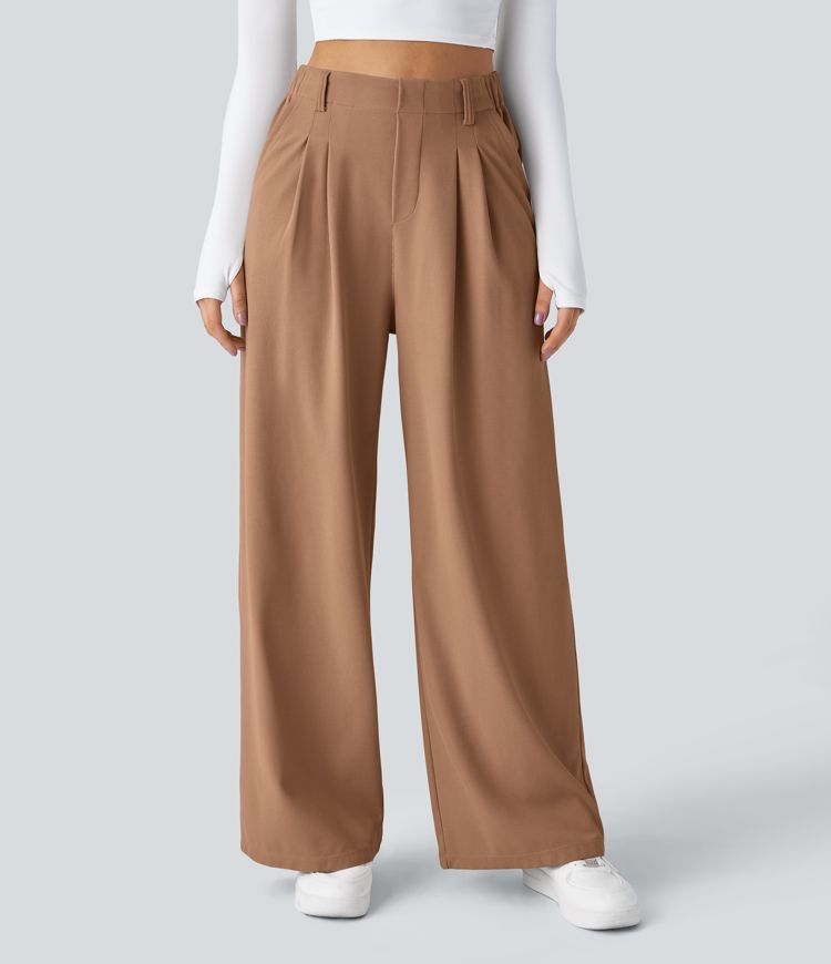 Halara Flex™ High Waisted wiht Pocket Wide Leg Waffle Women Suit Work Pants