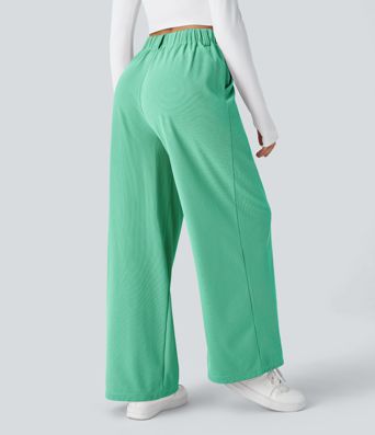 Halara Flex™ High Waisted Pocket Wide Leg Waffle Work Pants