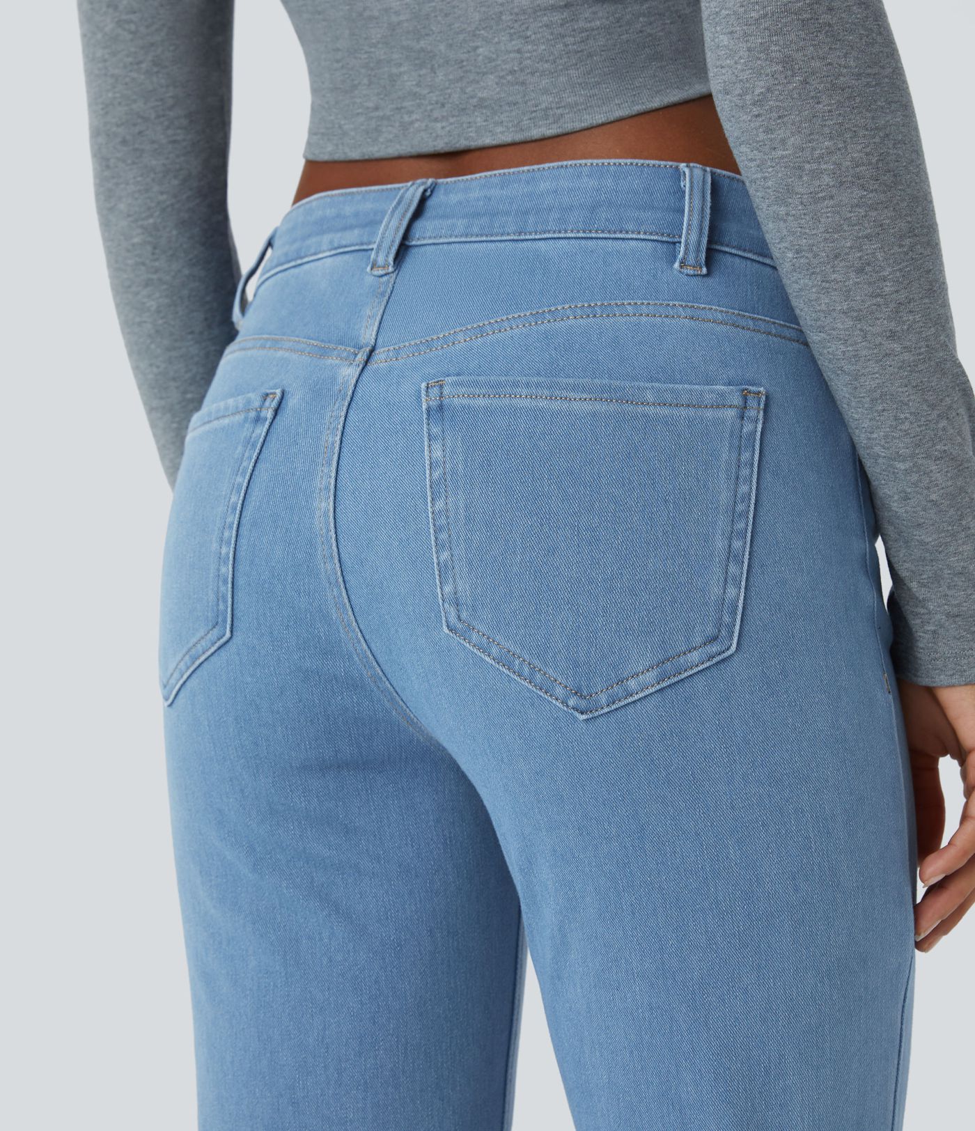 Halara Flex™ Mid Rise Pockets Women Straight Leg Casual Bootcut Denim Jeans