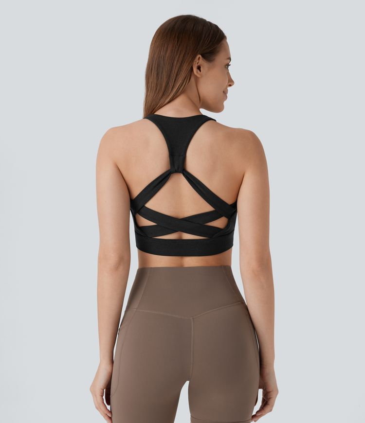 Low Support Racerback Yoga Sports Bra D-F Cups