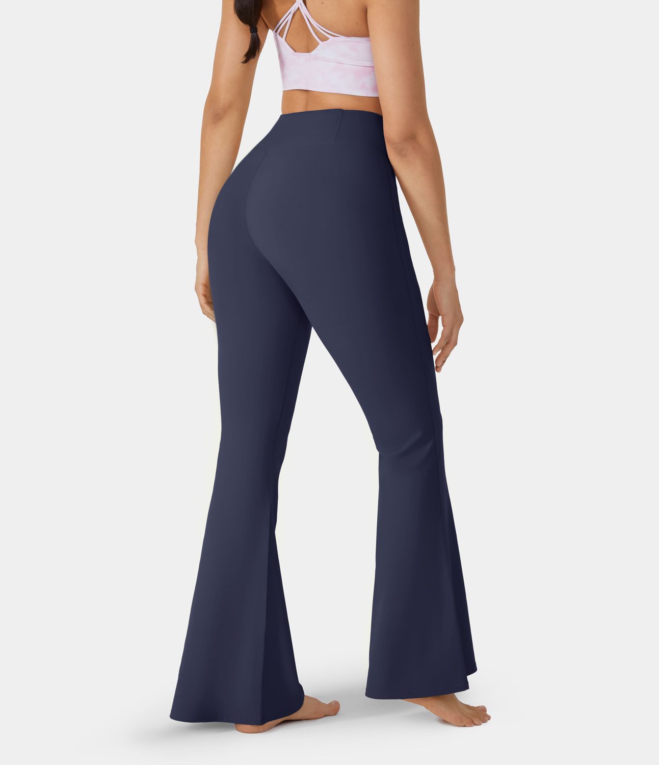Softlyzero™ Pantalon Super Évasés en Polaire à Taille Haute Croisée avec Poches Arrière