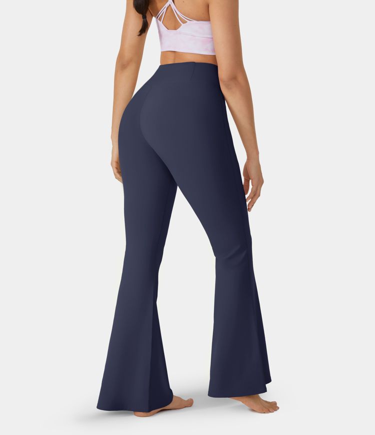 Softlyzero™ Pantalon Super Évasés en Polaire à Taille Haute Croisée avec Poches Arrière