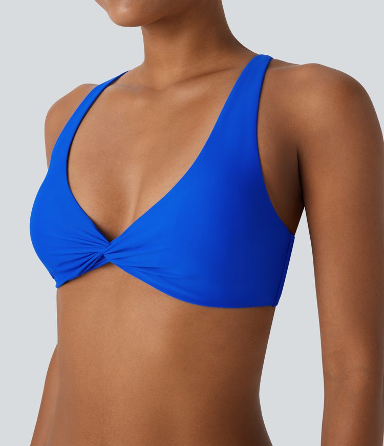 Deep V Neck Bikini Top Swimsuit