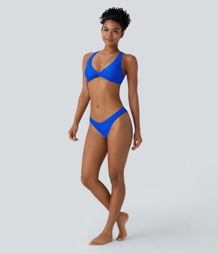 Deep V Neck Bikini Top Swimsuit