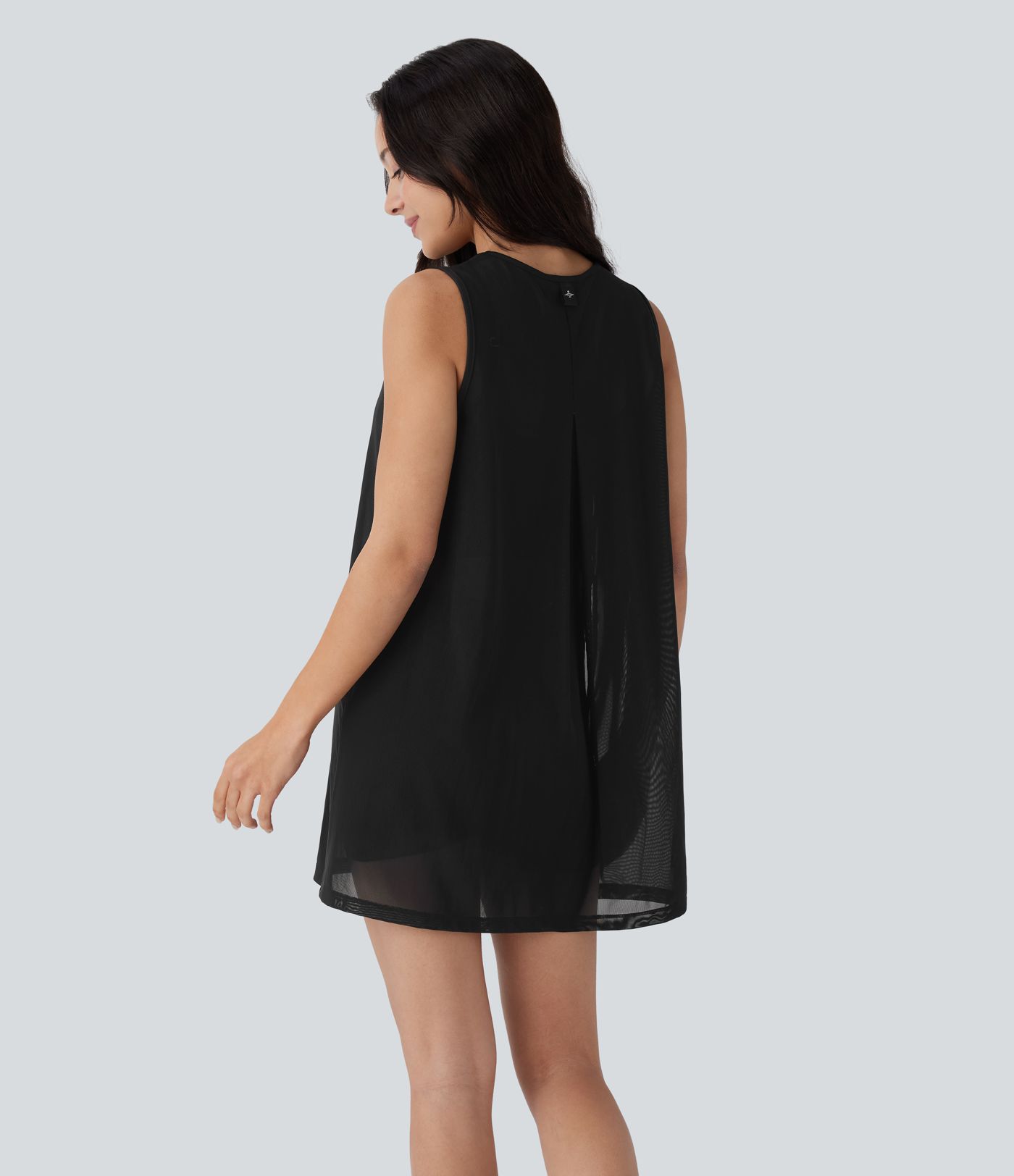 Sleeveless Pocket Mini 2-piece Set Mesh Yoga Active Dress-Easy Peezy