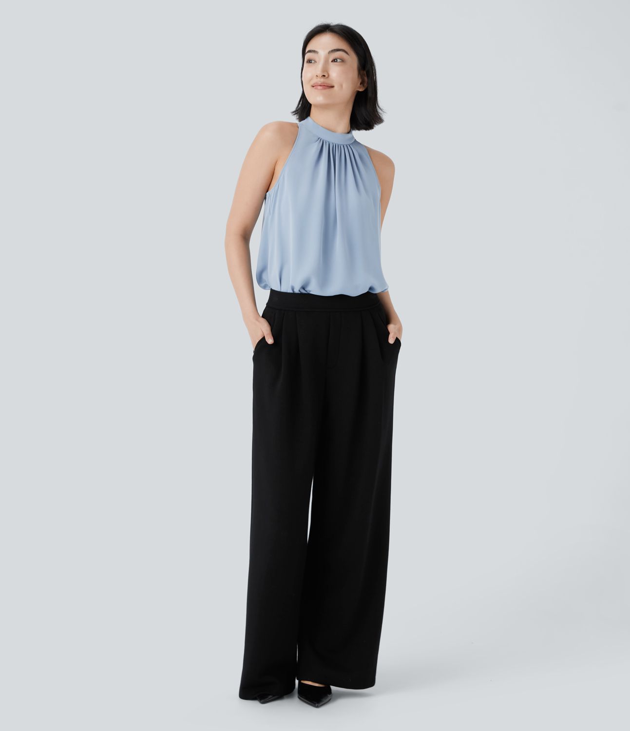 Anahtarlık Sırtlı Kolsuz Kavisli Etek İş Bluzu