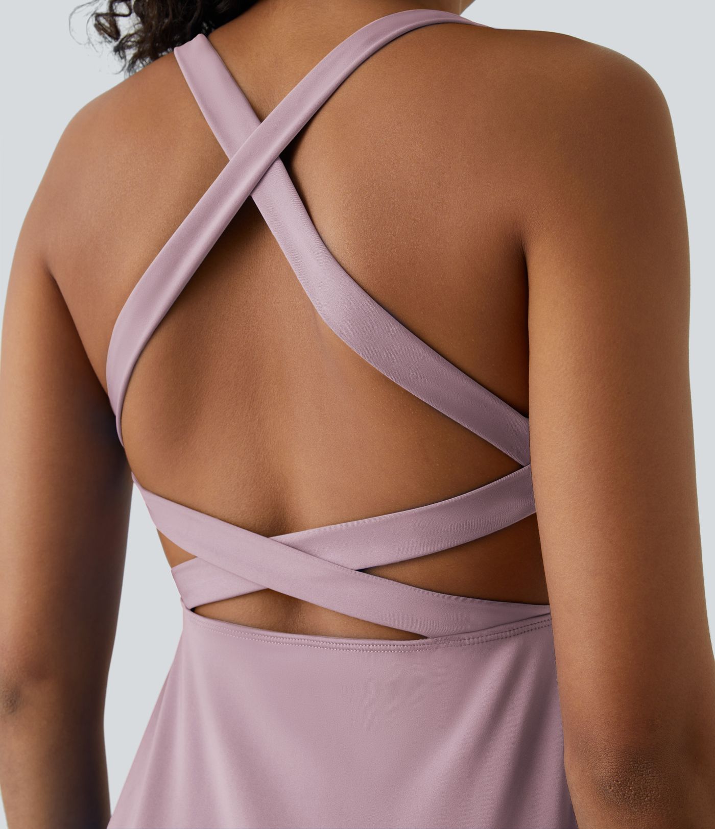 Rückenfreies, schlichtes, ausgestelltes, zweiteiliges Barre-Balletttanzkleid mit Schnürung-Venus