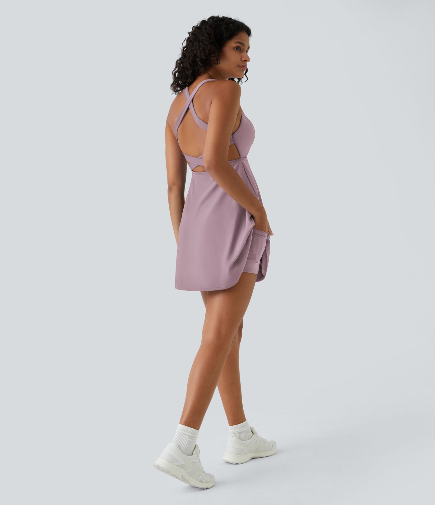 Rückenfreies, schlichtes, ausgestelltes, zweiteiliges Barre-Balletttanzkleid mit Schnürung-Venus