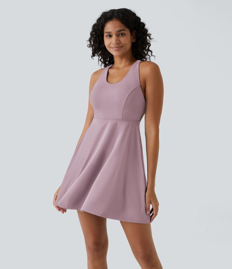 Rückenfreies, schlichtes, ausgestelltes, zweiteiliges Barre-Balletttanzkleid mit Schnürung-Venus