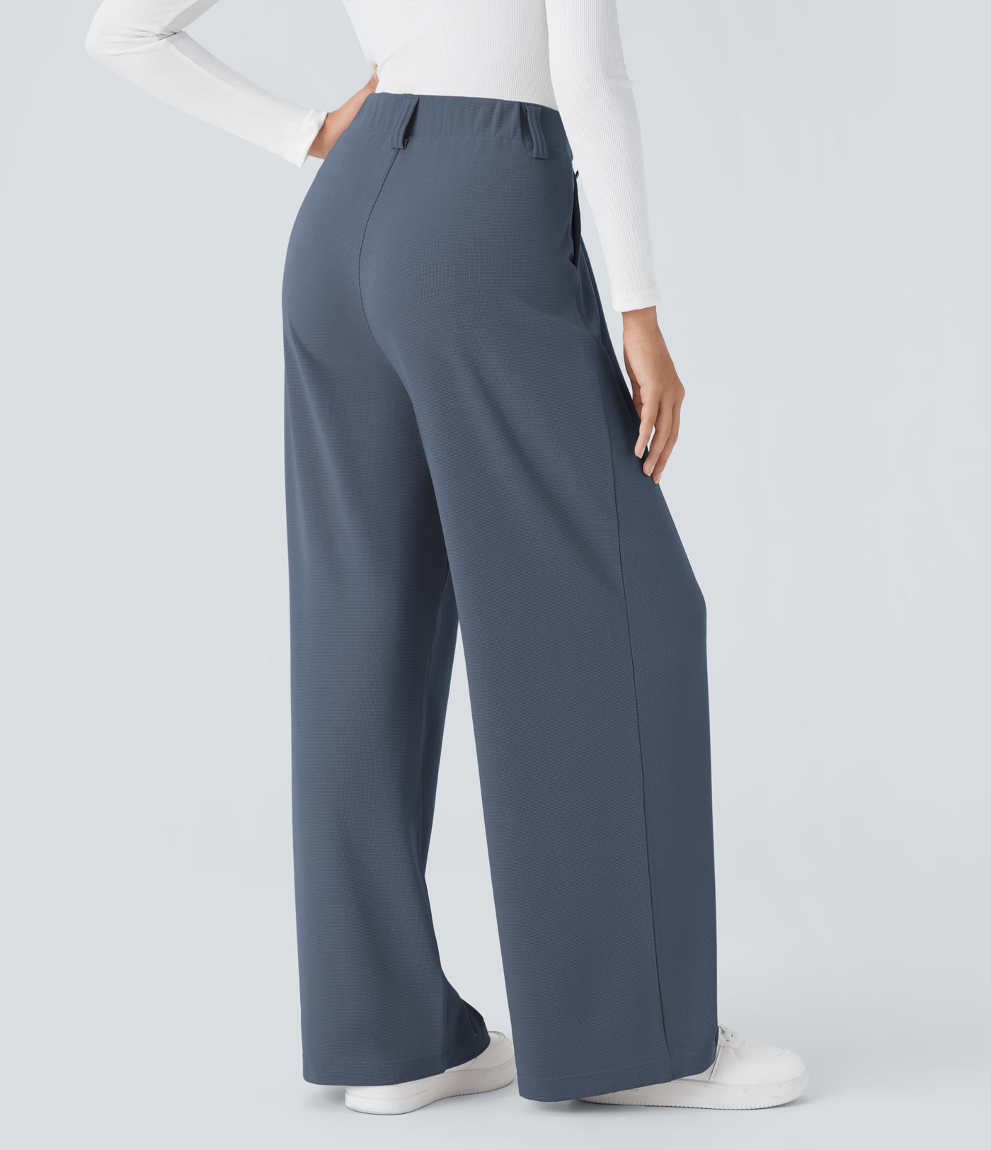 Pantalon de Travail Évasé à Taille Haute avec Poches Halara Flex™ en Gaufré Pantalon de Travail Évasé à Taille Haute avec Poches Halara Flex™ en Gaufré