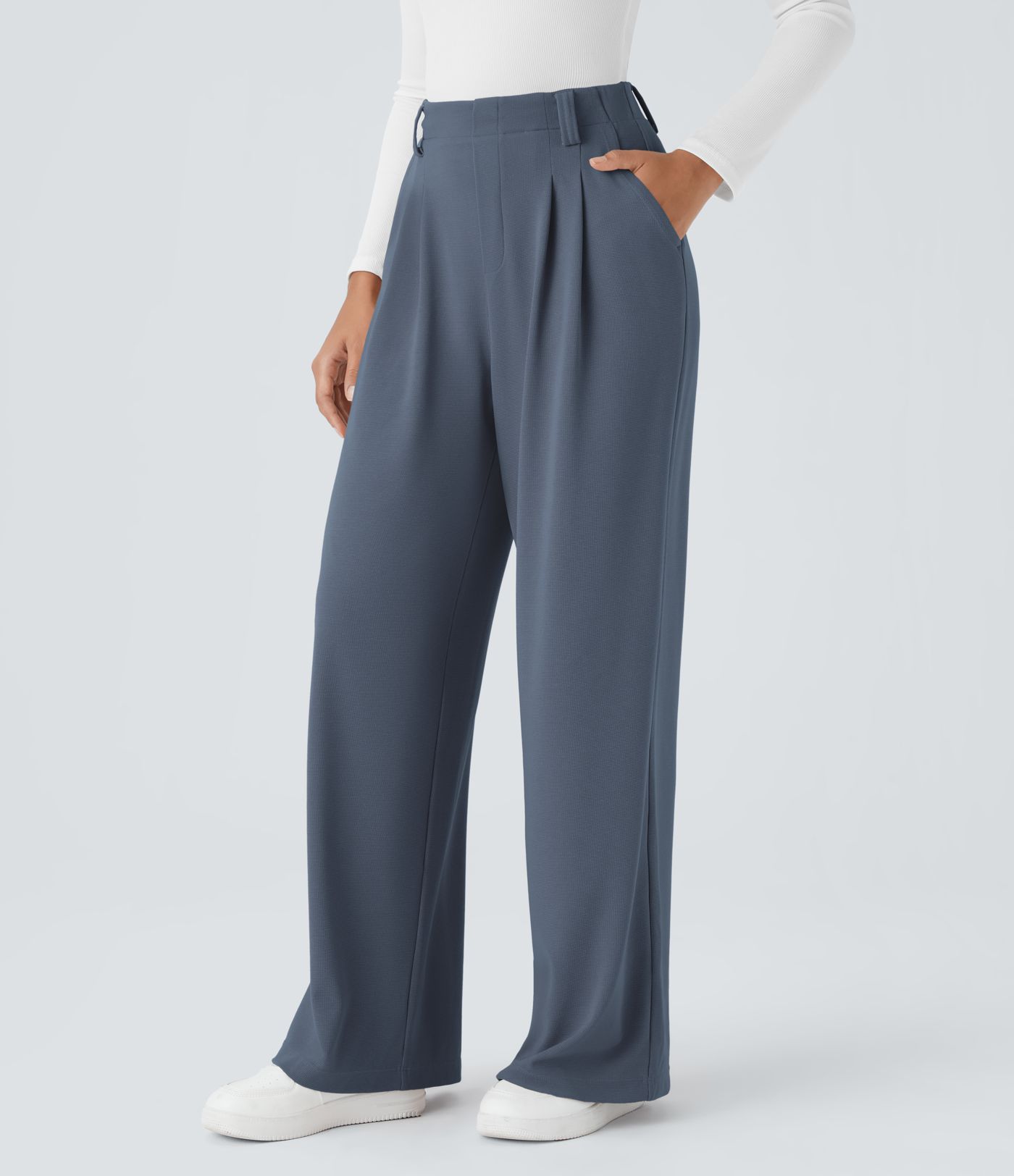 Pantalon de Travail Évasé à Taille Haute avec Poches Halara Flex™ en Gaufré Pantalon de Travail Évasé à Taille Haute avec Poches Halara Flex™ en Gaufré