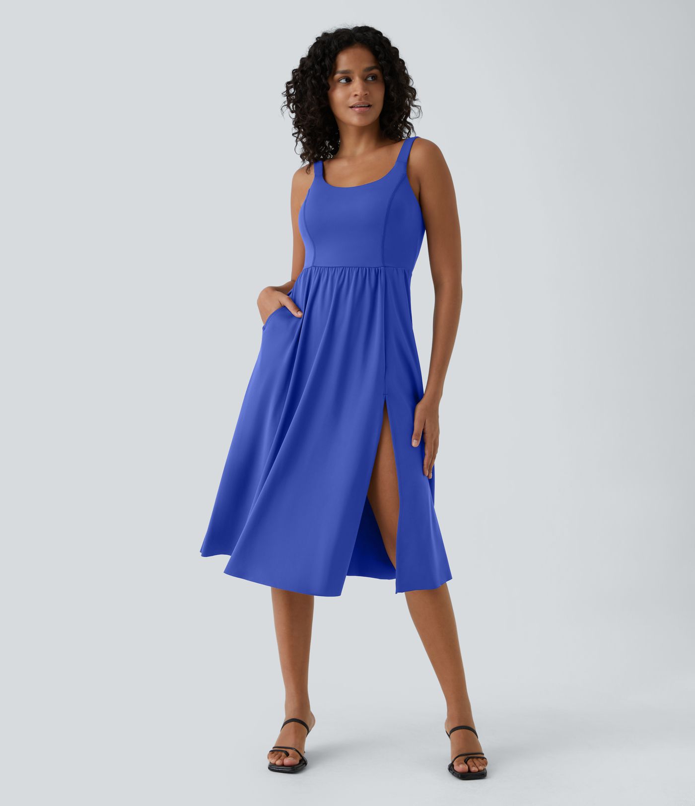 Padded Midi Casual Dress A-C Cups