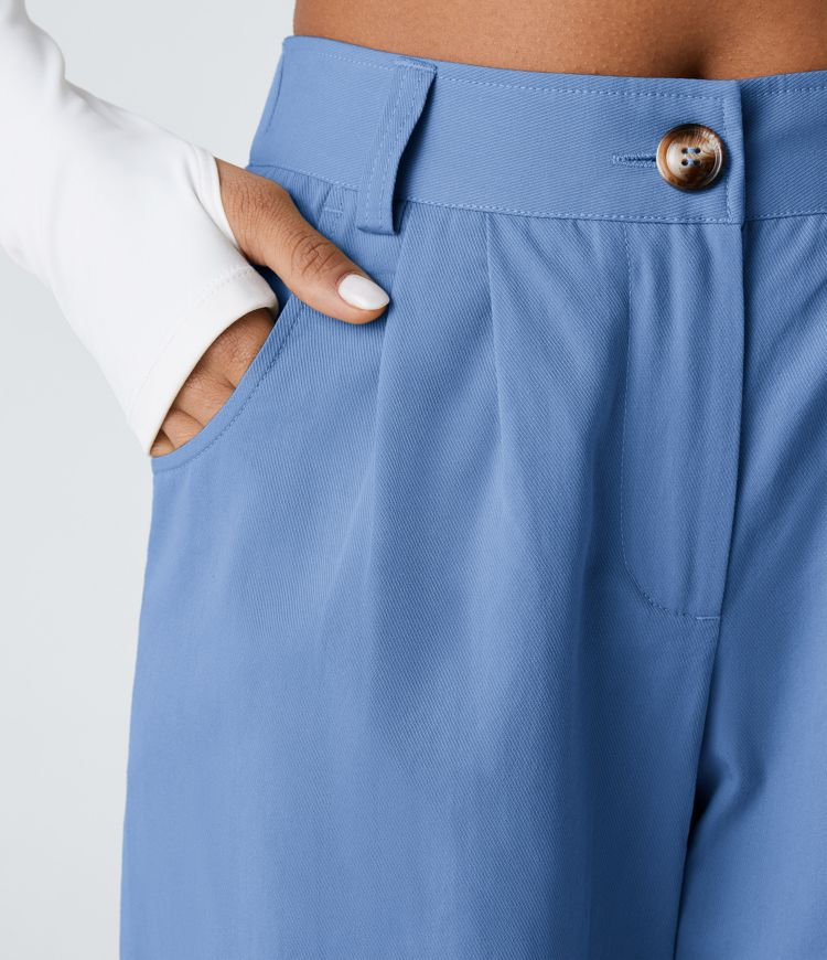 Jogging Coton Casual Mi-Hauteur Boutonnés Fermeture Éclair Poche Latérale  