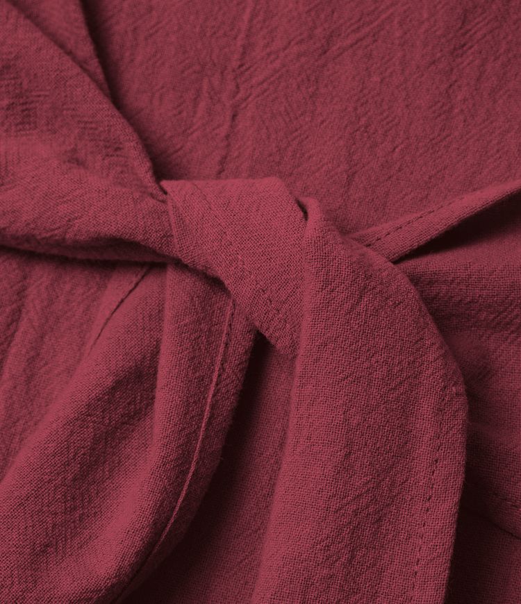 Minivestido tacto lino tirante ajustable lazo sin espalda volante escalonado fluido