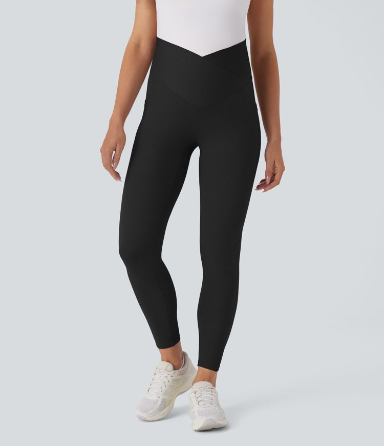Softlyzero™ Super High Waisted Crossover Side Pocket 7/8 Yoga Maternity Leggings-UPF50+