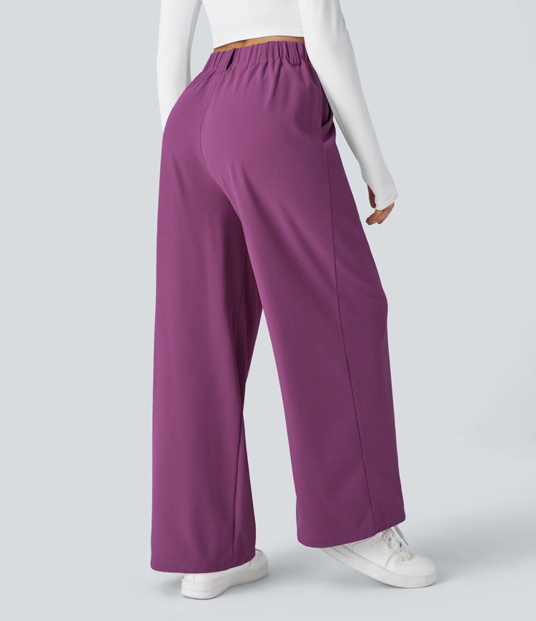 Halara Flex™ High Waisted Pocket Wide Leg Waffle Work Trousers