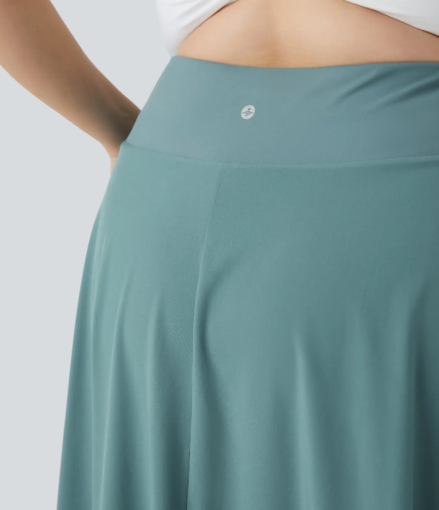 Breezeful™ Lässiger, 2-in-1-Flowy-Midi-Rock in Großgröße mit hohem Bund und Rüschen,schnelltrocknend