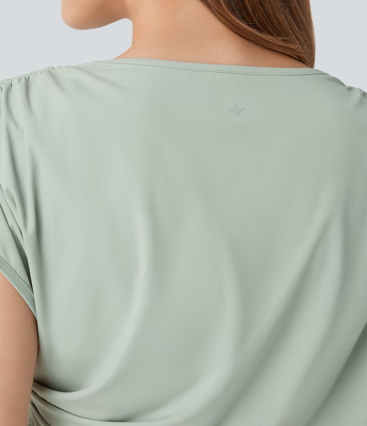 Ruched Cropped Running Tank Vest Top