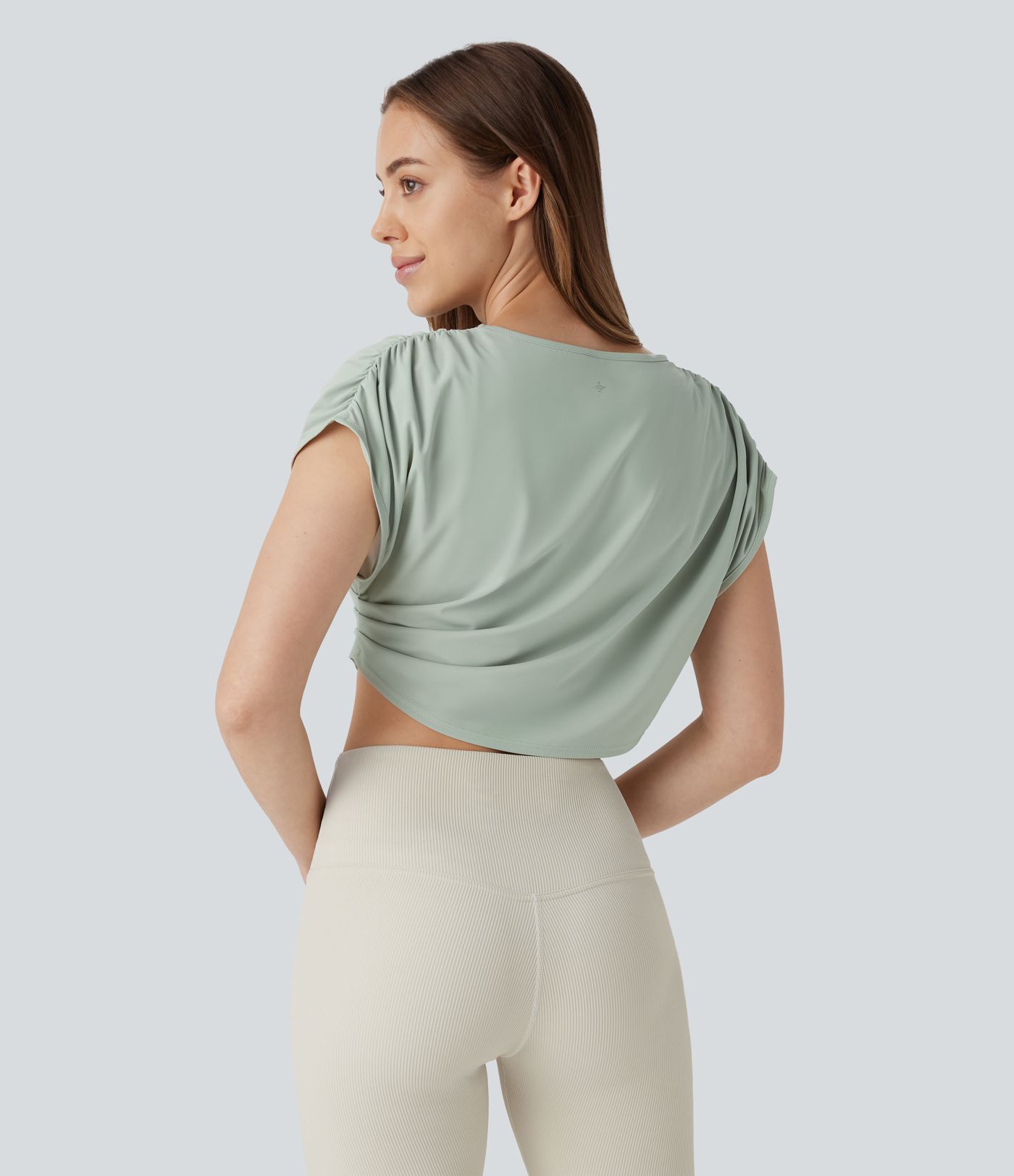 Ruched Cropped Running Tank Vest Top