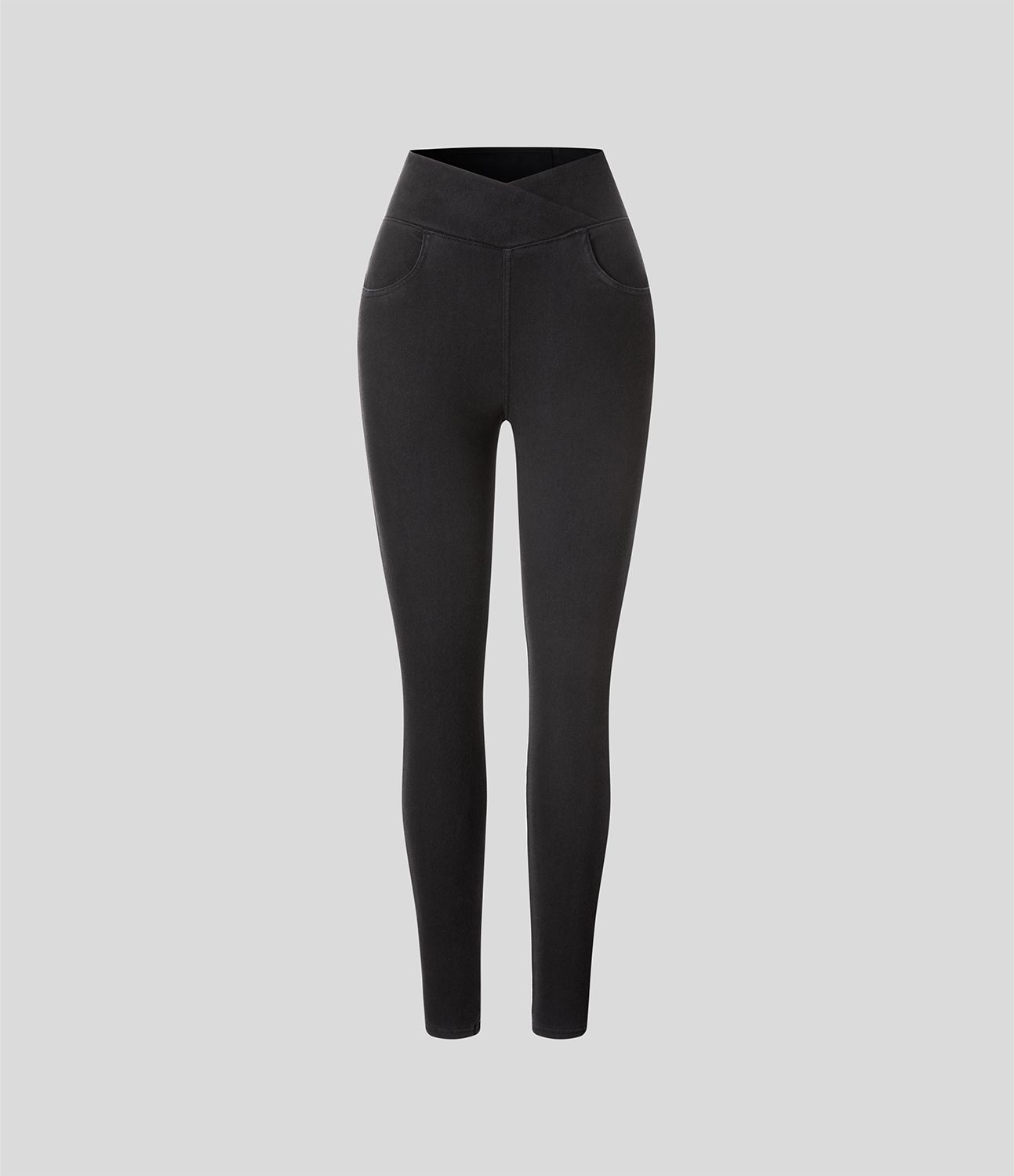 Halara Flex™ Leggings mezclilla elástica polar cintura cruzada tiro alto 7/8