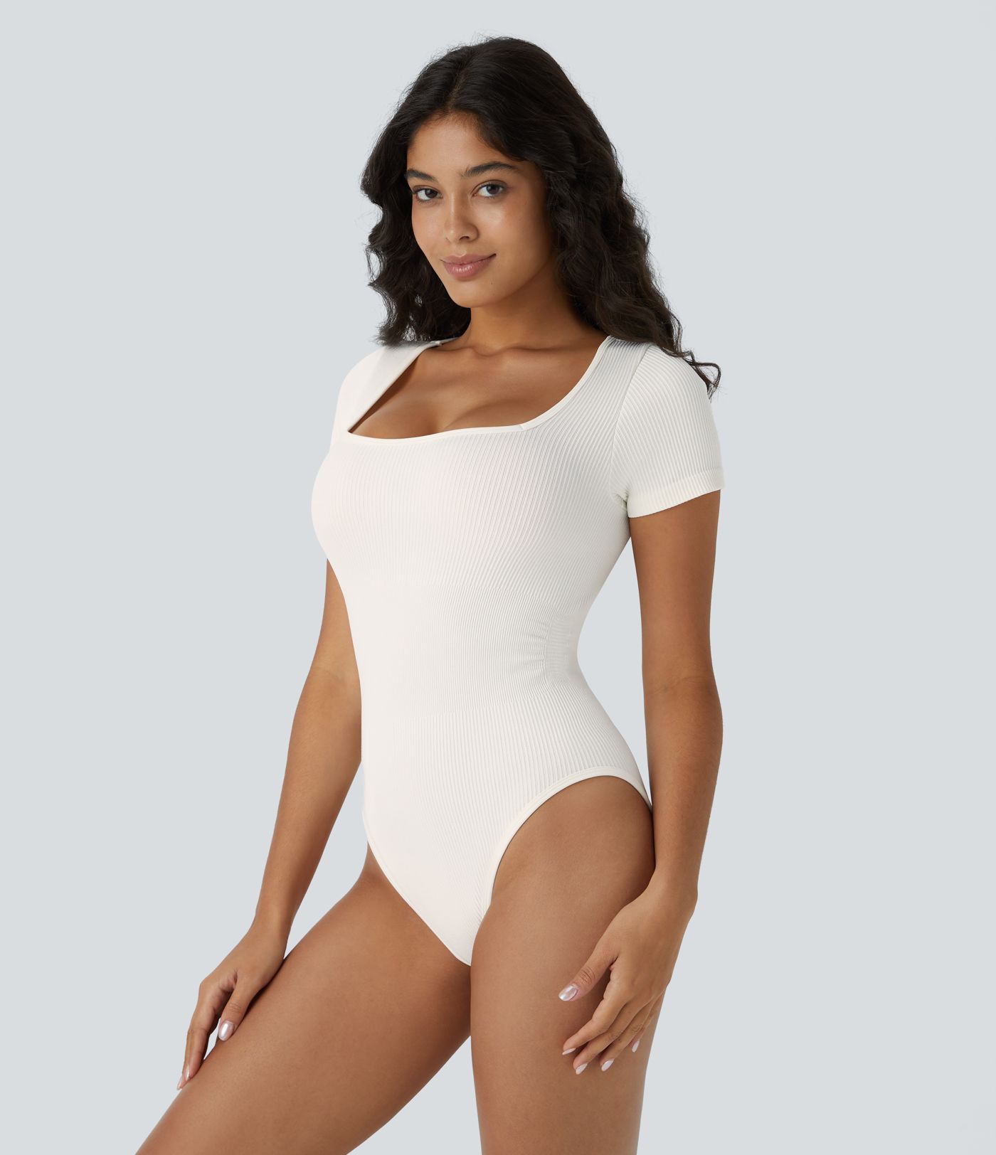 OneForm Seamless Flow Square Neck Short Sleeve Casual Smooth Bodysuit
