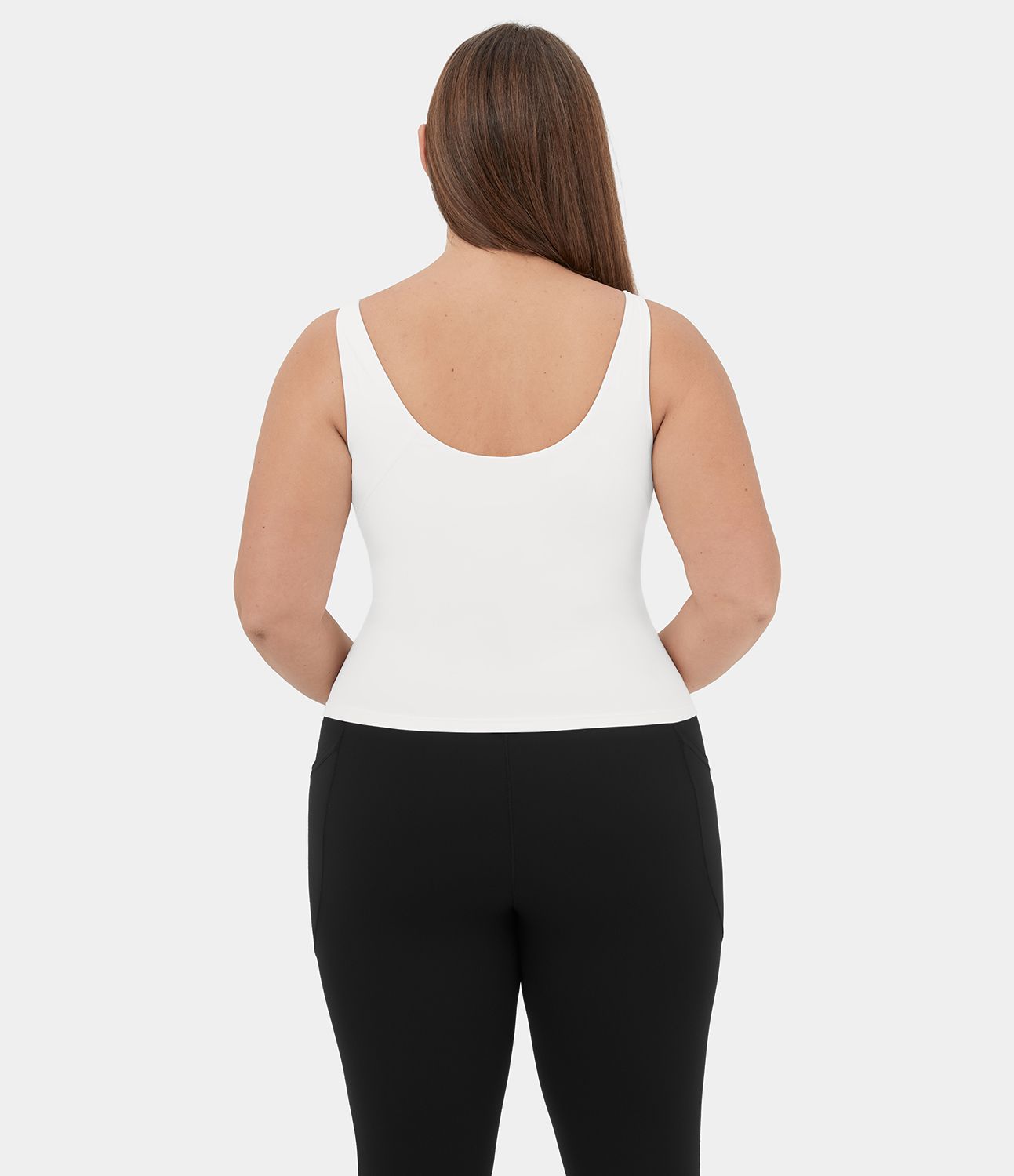 Softlyzero™ Plush Tank Top Camiseta sin mangas yoga talla plus liso sin espalda cuello en V