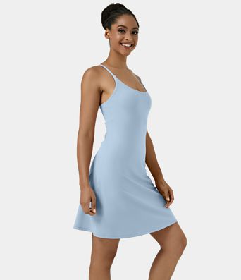 Softlyzero™ Airy Backless Cut Out Adjustable Strap 2-in-1 Pocket  Longer Active Dress-UPF50+