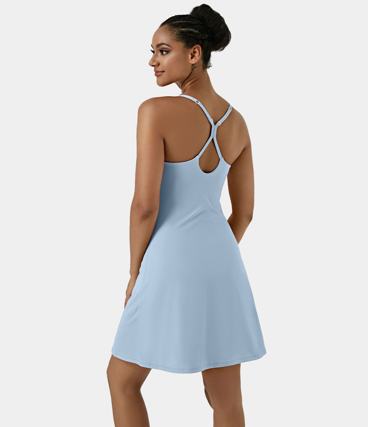 Softlyzero™ Airy Backless Cut Out Adjustable Strap 2-in-1 Pocket  Longer Active Dress-UPF50+