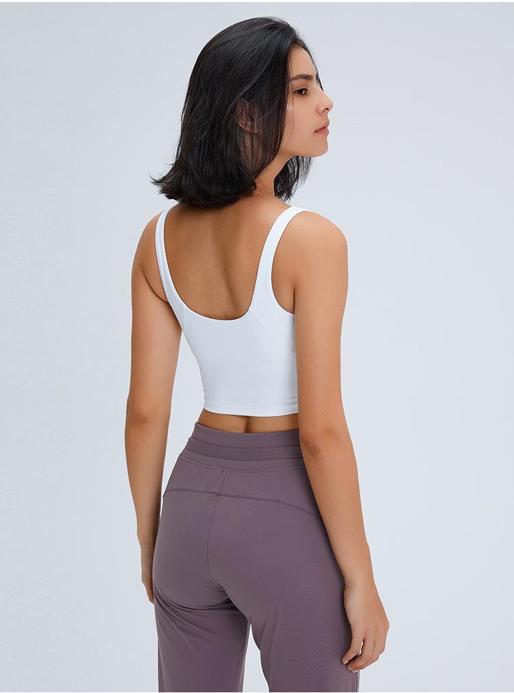 Top Corto de Yoga con Cuello en V Acolchado para Copas A-C