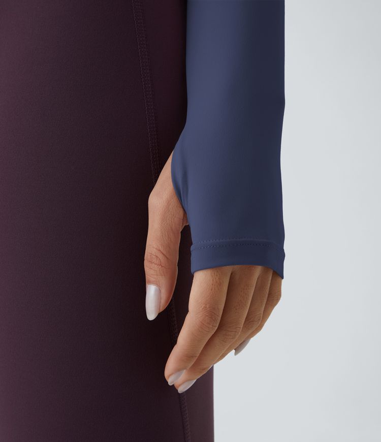 Top Sport Yoga Uni à Trou pour le Pouce Coupe Courte