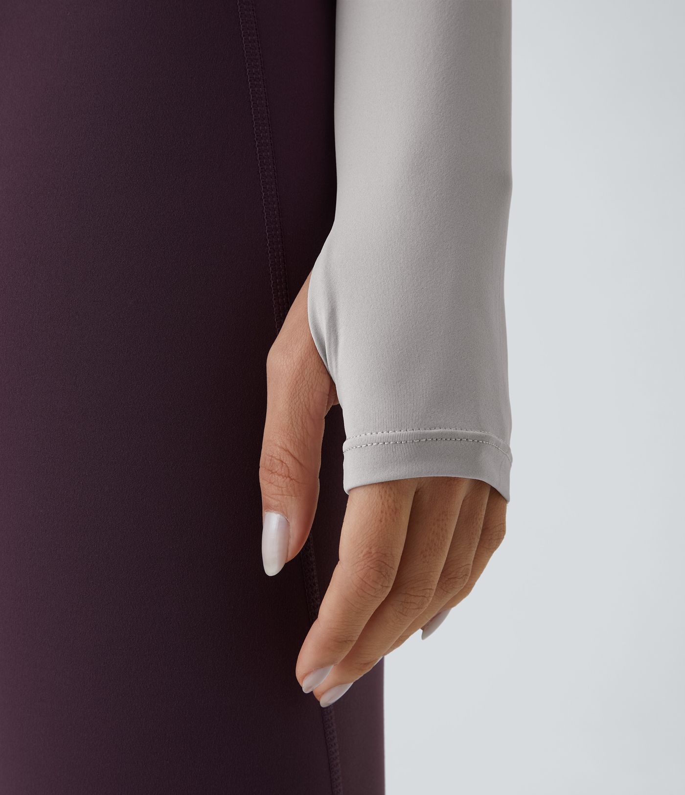 Solid Thumb Hole Cropped Yoga Sports Top