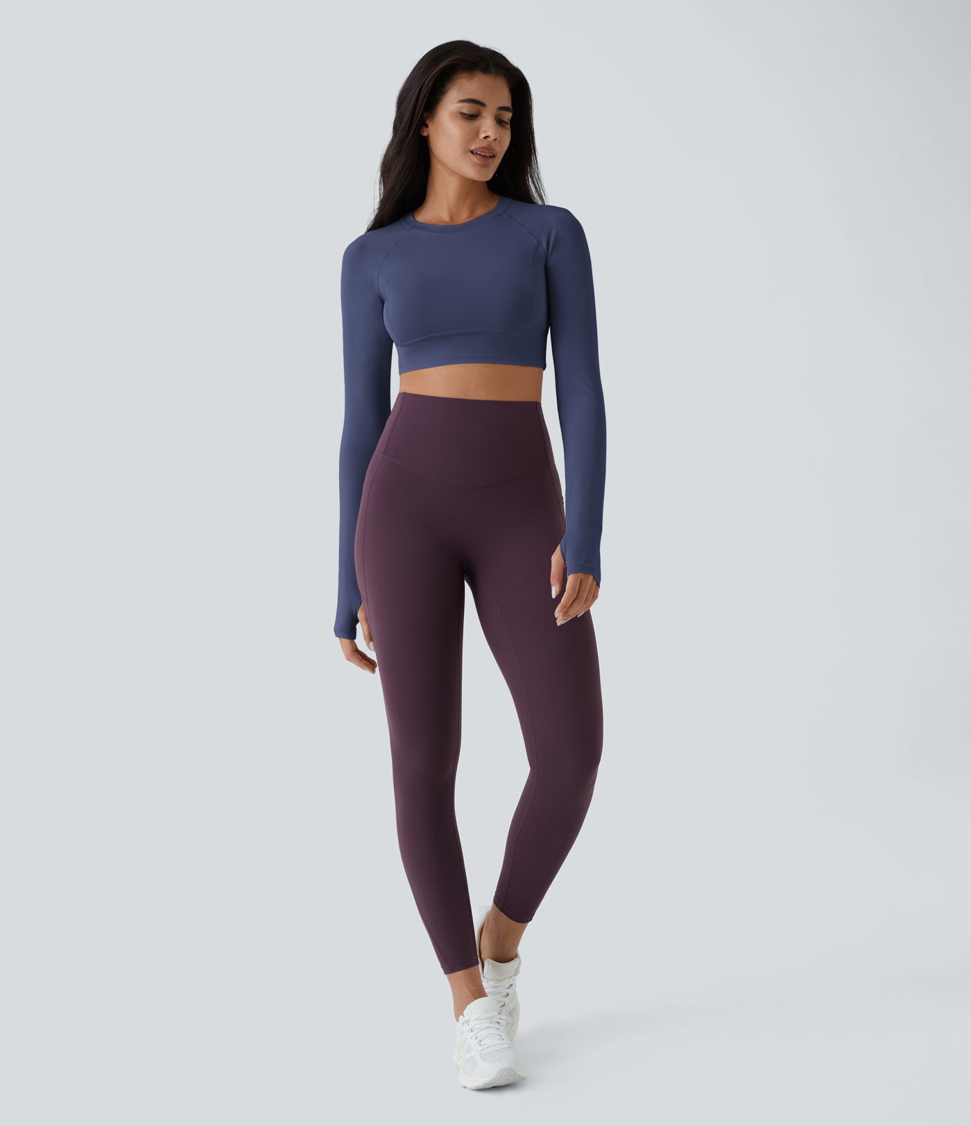 Top Sport Yoga Uni à Trou pour le Pouce Coupe Courte