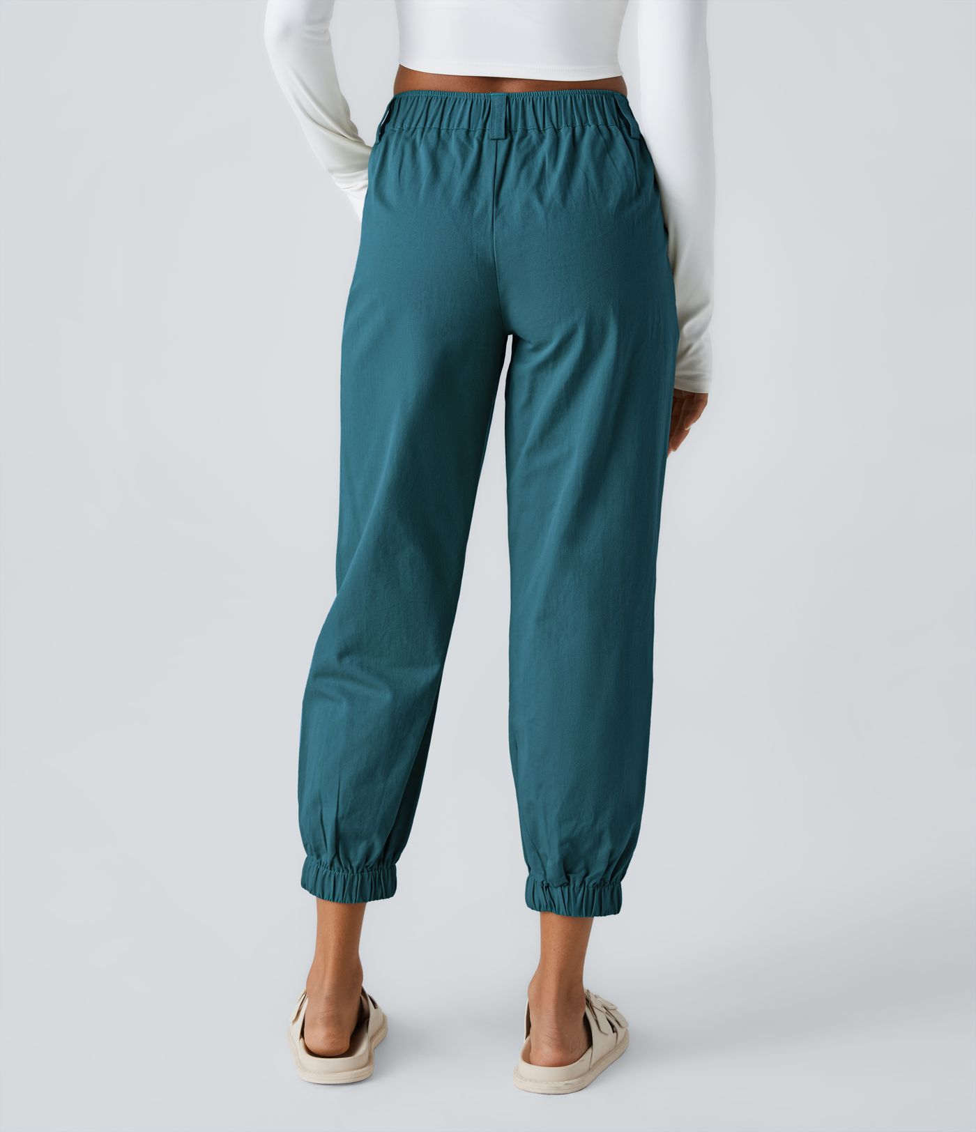 Mid Rise Casual Cotton Joggers with Pockets