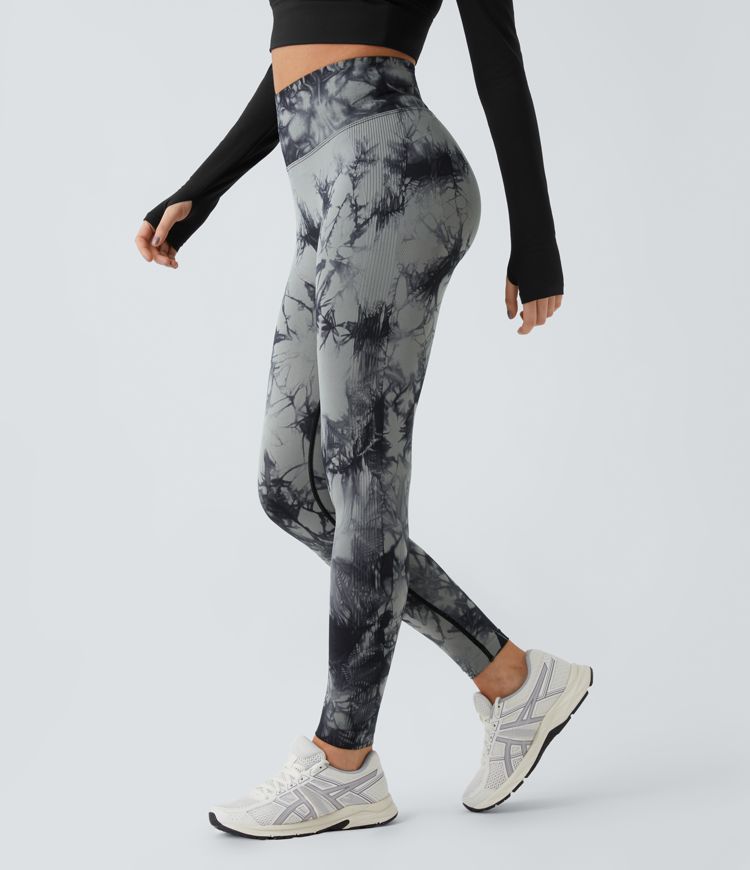 Seamless Flow High Waist Tie-Dye Yoga Leggings