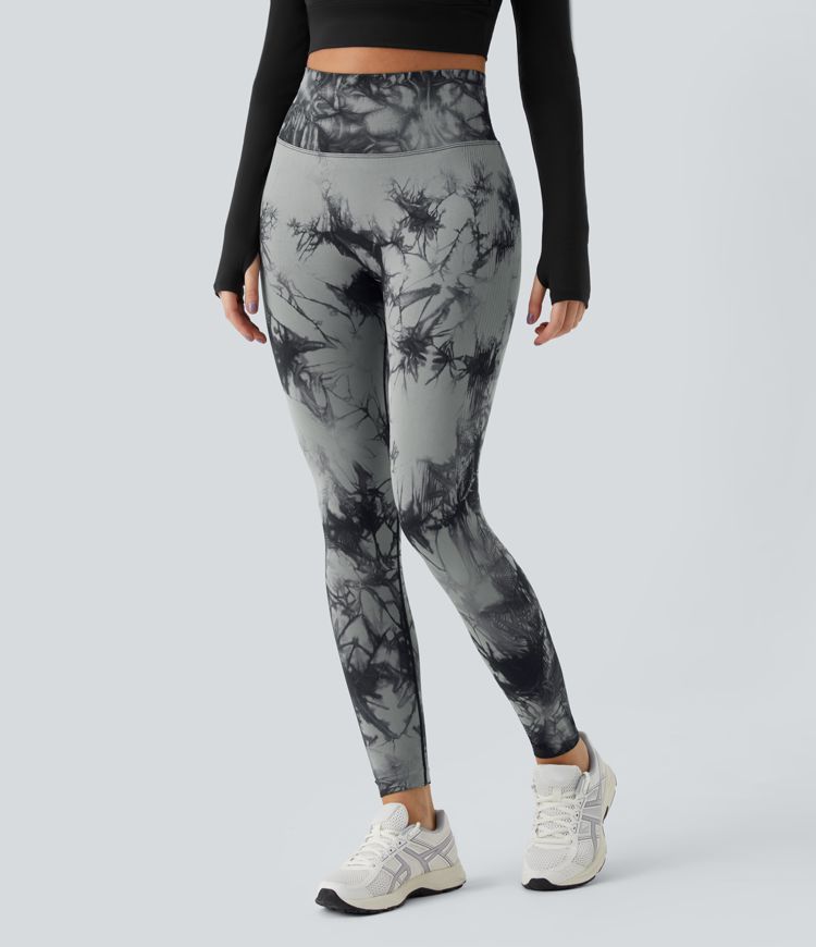 Seamless Flow High Waist Tie-Dye Yoga Leggings